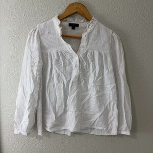 J. Crew White Long-sleeve soft gauze garden top sz XS